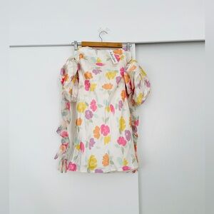 For Love and Lemons Hazel Floral Mini Dress w Detachable Puff Sleeves Size XXS